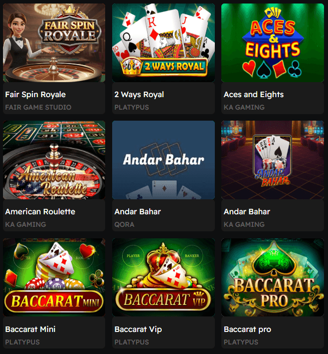 Amon — catalogue de jeux (slots, tables, instant win, crash)