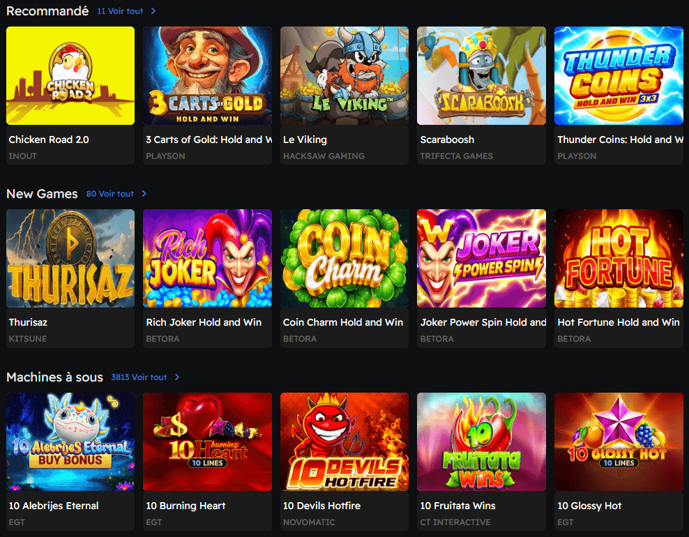 Betzino — catalogue de jeux (slots, live, tables)